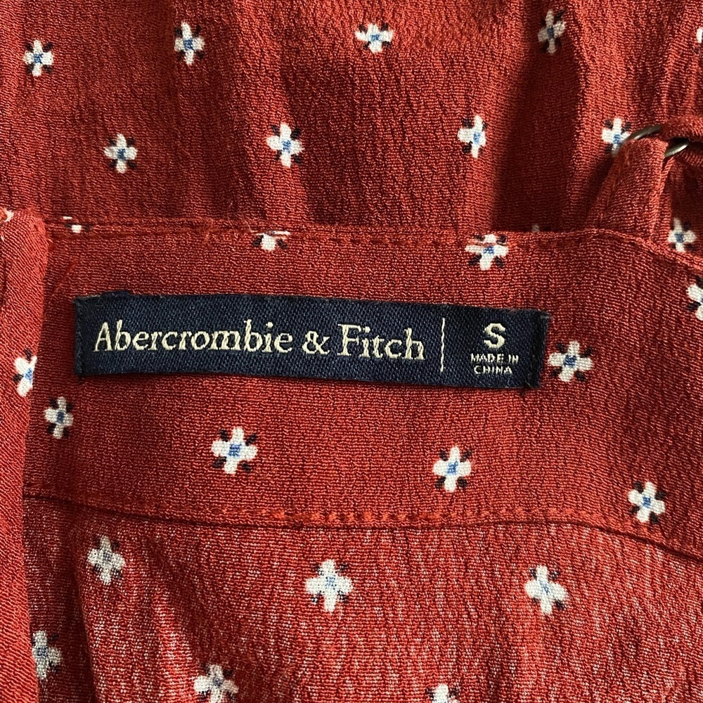 Abercrombie & Fitch Floral Ruffle Hem Faux Wrap Sleeveless Mini Dress Small - Picture 6 of 7